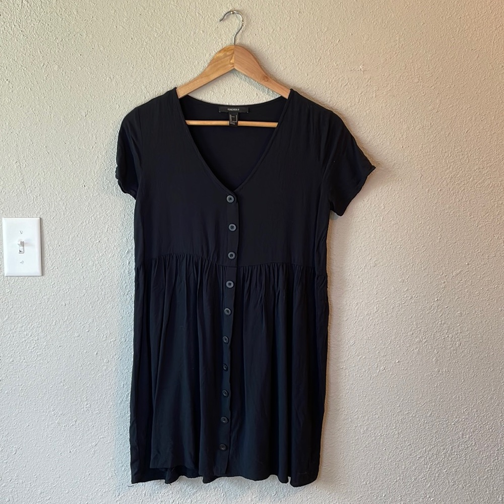 Black button down dress